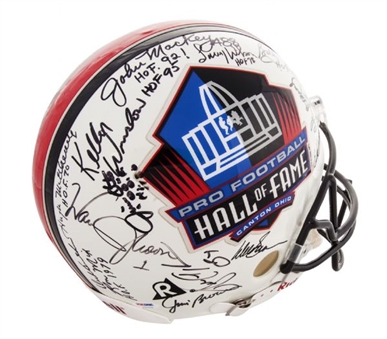 Lof of Two Football Hall of Fame Signed Helmets with 70 HOFers including Jim Brown,Walter Payton, Gale Sayers and Junior Seau 